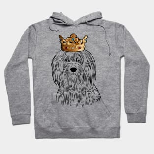 Polish Lowland Sheepdog Dog King Queen Wearing Crown Hoodie